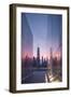 USA, New York City, Lower Manhattan and Freedom Tower from 9-11 Memorial-Walter Bibikow-Framed Photographic Print