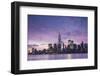 USA, New York City, Lower Manhattan, skyline with Freedom Tower from New Jersey-Walter Bibikow-Framed Photographic Print