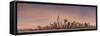 USA, New York City, Lower Manhattan skyline with Freedom Tower from New Jersey-Walter Bibikow-Framed Stretched Canvas