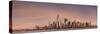 USA, New York City, Lower Manhattan skyline with Freedom Tower from New Jersey-Walter Bibikow-Stretched Canvas