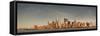 USA, New York City, Lower Manhattan skyline with Freedom Tower from New Jersey-Walter Bibikow-Framed Stretched Canvas