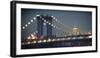 Usa, New York City, Manhattan Bridge and Empire State Building-Michele Falzone-Framed Photographic Print