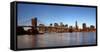 USA, New York City, Manhattan, Brooklyn Bridge, View from Brooklyn, Evening, Panorama-Catharina Lux-Framed Stretched Canvas