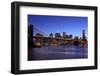 USA, New York City, Manhattan, Brooklyn Bridge, View from Brooklyn, Evening-Catharina Lux-Framed Photographic Print