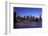 USA, New York City, Manhattan, Brooklyn Bridge, View from Brooklyn, Evening-Catharina Lux-Framed Photographic Print