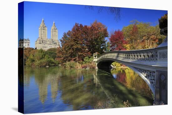 Usa, New York City, Manhattan, Central Park, Bow Bridge-Michele Falzone-Stretched Canvas