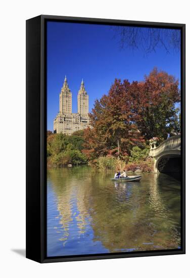 Usa, New York City, Manhattan, Central Park, Bow Bridge-Michele Falzone-Framed Stretched Canvas