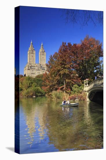 Usa, New York City, Manhattan, Central Park, Bow Bridge-Michele Falzone-Stretched Canvas