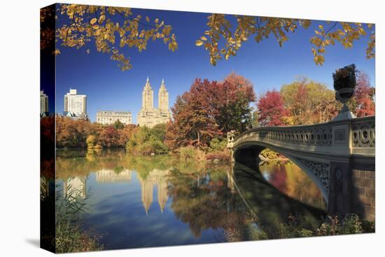 Usa, New York City, Manhattan, Central Park, Bow Bridge-Michele Falzone-Stretched Canvas