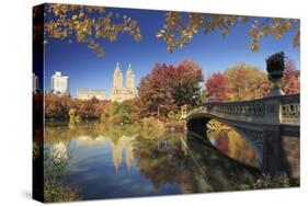 Usa, New York City, Manhattan, Central Park, Bow Bridge-Michele Falzone-Stretched Canvas