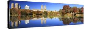 Usa, New York City, Manhattan, Central Park, Bow Bridge-Michele Falzone-Stretched Canvas