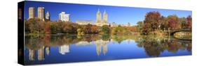 Usa, New York City, Manhattan, Central Park, Bow Bridge-Michele Falzone-Stretched Canvas