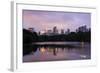 USA, New York City, Manhattan, Central Park, the Lake, View Westwards, Dusk-Catharina Lux-Framed Photographic Print