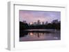 USA, New York City, Manhattan, Central Park, the Lake, View Westwards, Dusk-Catharina Lux-Framed Photographic Print