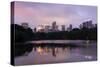 USA, New York City, Manhattan, Central Park, the Lake, View Westwards, Dusk-Catharina Lux-Stretched Canvas