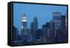USA, New York City, Manhattan, Financial District, Evening-Catharina Lux-Framed Stretched Canvas