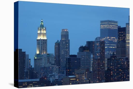 USA, New York City, Manhattan, Financial District, Evening-Catharina Lux-Stretched Canvas