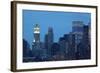 USA, New York City, Manhattan, Financial District, Evening-Catharina Lux-Framed Photographic Print