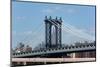 USA, New York City, Manhattan, Manhattan Bridge and Skyline, View from Brooklyn Bridge-Catharina Lux-Mounted Photographic Print