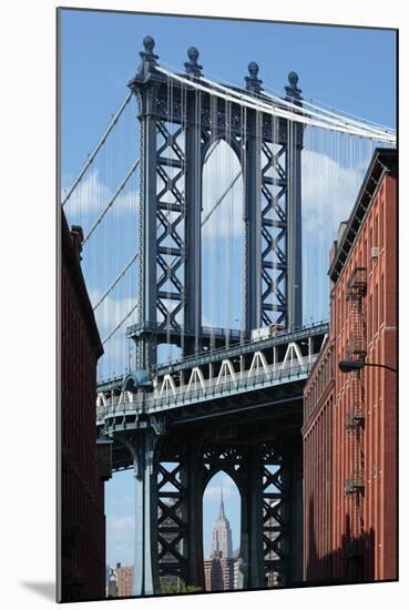 USA, New York City, Manhattan, Manhattan Bridge, Empire State Building-Catharina Lux-Mounted Photographic Print