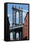 USA, New York City, Manhattan, Manhattan Bridge, Empire State Building-Catharina Lux-Framed Stretched Canvas