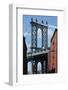 USA, New York City, Manhattan, Manhattan Bridge, Empire State Building-Catharina Lux-Framed Photographic Print