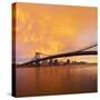 USA, New York City, Manhattan, Manhattan Bridge Spanning the East River-Gavin Hellier-Stretched Canvas