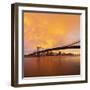 USA, New York City, Manhattan, Manhattan Bridge Spanning the East River-Gavin Hellier-Framed Photographic Print