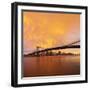 USA, New York City, Manhattan, Manhattan Bridge Spanning the East River-Gavin Hellier-Framed Photographic Print