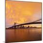USA, New York City, Manhattan, Manhattan Bridge Spanning the East River-Gavin Hellier-Mounted Photographic Print