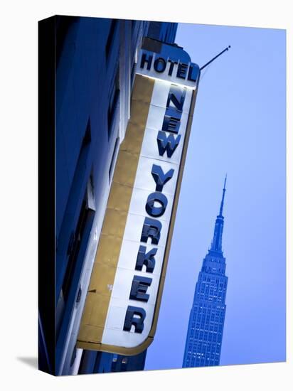 USA, New York City, Manhattan, New Yorker Hotel and Empire State Building-Gavin Hellier-Stretched Canvas
