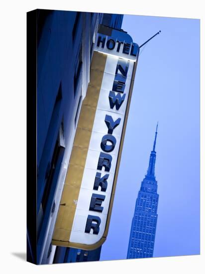 USA, New York City, Manhattan, New Yorker Hotel and Empire State Building-Gavin Hellier-Stretched Canvas