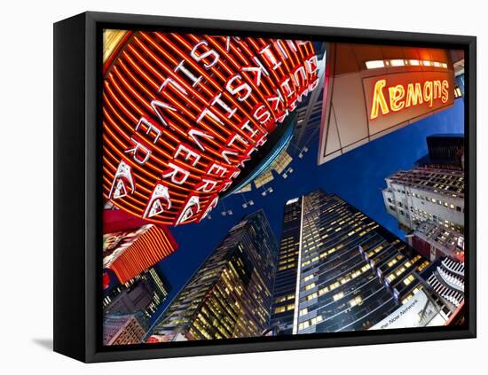 USA, New York City, Manhattan, Times Square, Neon Lights of 42nd Street-Gavin Hellier-Framed Stretched Canvas