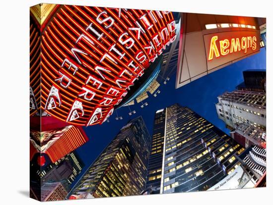 USA, New York City, Manhattan, Times Square, Neon Lights of 42nd Street-Gavin Hellier-Stretched Canvas