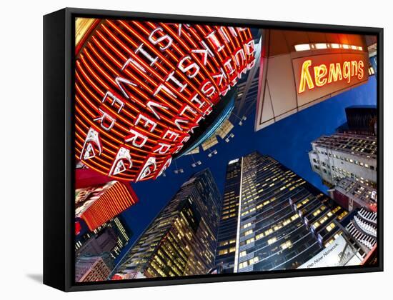 USA, New York City, Manhattan, Times Square, Neon Lights of 42nd Street-Gavin Hellier-Framed Stretched Canvas