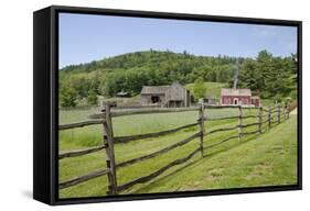 USA, New York, Farmers' Museum. Lippitt Farm house and Brooks Barn.-Cindy Miller Hopkins-Framed Stretched Canvas
