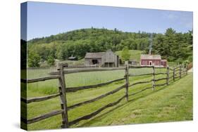 USA, New York, Farmers' Museum. Lippitt Farm house and Brooks Barn.-Cindy Miller Hopkins-Stretched Canvas