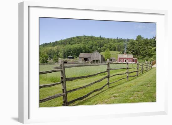 USA, New York, Farmers' Museum. Lippitt Farm house and Brooks Barn.-Cindy Miller Hopkins-Framed Photographic Print