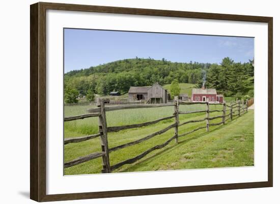 USA, New York, Farmers' Museum. Lippitt Farm house and Brooks Barn.-Cindy Miller Hopkins-Framed Photographic Print