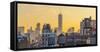Usa, New York, Freedom Tower over Rooftops and Water Tanks-Alan Copson-Framed Stretched Canvas