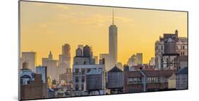 Usa, New York, Freedom Tower over Rooftops and Water Tanks-Alan Copson-Mounted Photographic Print