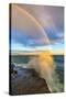 USA, New York, Lake Ontario, Clark's Point. Double rainbow over lake.-Fred Lord-Stretched Canvas