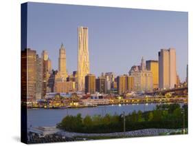 USA, New York, Lower Manhattan, Tallest Building Is Beekman Tower (By Frank Gehry), with Woolworth -Alan Copson-Stretched Canvas