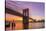 Usa, New York, Manhattan, Brooklyn Bridge and Manhattan Bridge across the East River at Sunrise-Alan Copson-Stretched Canvas