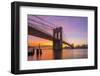 Usa, New York, Manhattan, Brooklyn Bridge and Manhattan Bridge across the East River at Sunrise-Alan Copson-Framed Photographic Print