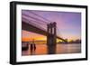 Usa, New York, Manhattan, Brooklyn Bridge and Manhattan Bridge across the East River at Sunrise-Alan Copson-Framed Photographic Print