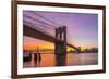 Usa, New York, Manhattan, Brooklyn Bridge and Manhattan Bridge across the East River at Sunrise-Alan Copson-Framed Photographic Print