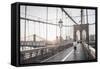 Usa, New York, Manhattan, Brooklyn Bridge at Sunrise-Alan Copson-Framed Stretched Canvas