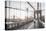 Usa, New York, Manhattan, Brooklyn Bridge at Sunrise-Alan Copson-Stretched Canvas