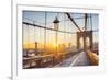 Usa, New York, Manhattan, Brooklyn Bridge at Sunrise-Alan Copson-Framed Photographic Print